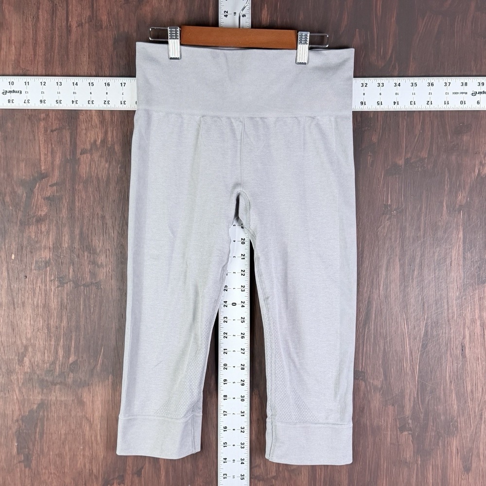 Lululemon Wunder Under Crops‎ Textured High Rise Light Grey Gray Yoga Womens 6